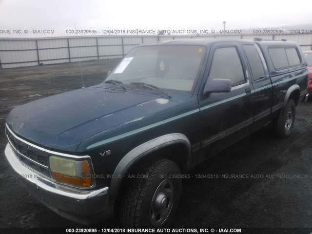 1B7GG23X2SS114586 - 1995 DODGE DAKOTA GREEN photo 2