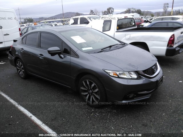 19XFB2F96EE276154 - 2014 HONDA CIVIC EXL GRAY photo 1