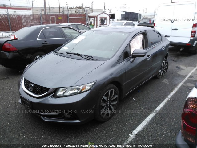 19XFB2F96EE276154 - 2014 HONDA CIVIC EXL GRAY photo 2