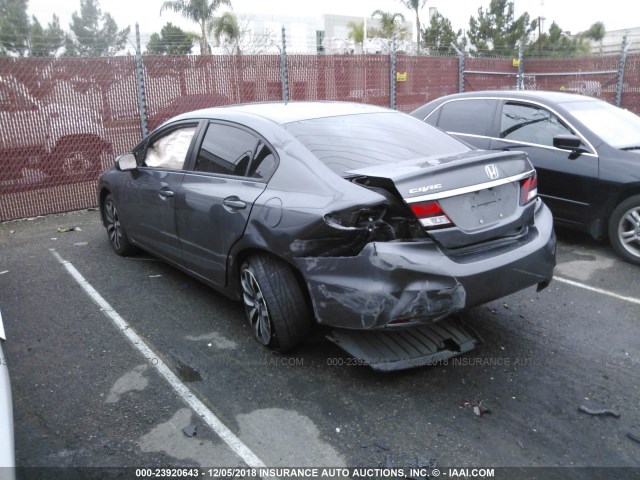 19XFB2F96EE276154 - 2014 HONDA CIVIC EXL GRAY photo 3