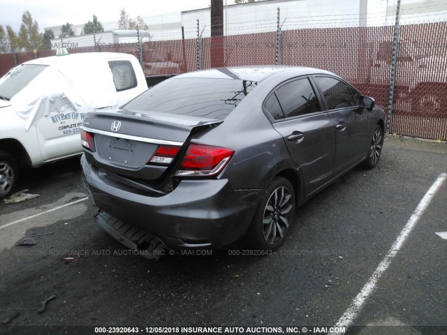 19XFB2F96EE276154 - 2014 HONDA CIVIC EXL GRAY photo 4