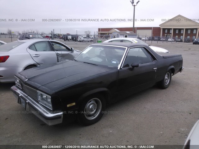 3GCCW80H4FS912714 - 1985 CHEVROLET EL CAMINO BLACK photo 2