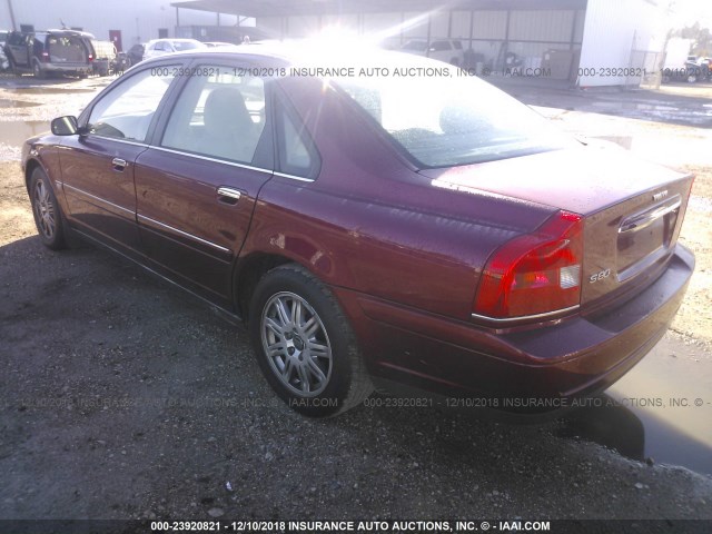 YV1TS592251412151 - 2005 VOLVO S80 2.5T RED photo 3