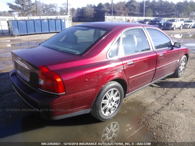 YV1TS592251412151 - 2005 VOLVO S80 2.5T RED photo 4