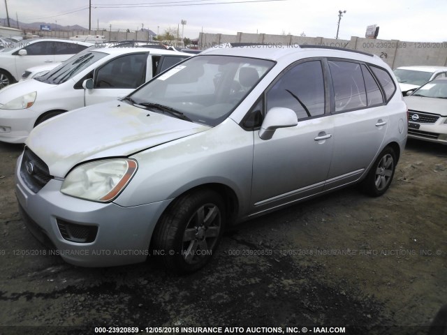 KNAFG526477112884 - 2007 KIA RONDO LX/EX SILVER photo 2