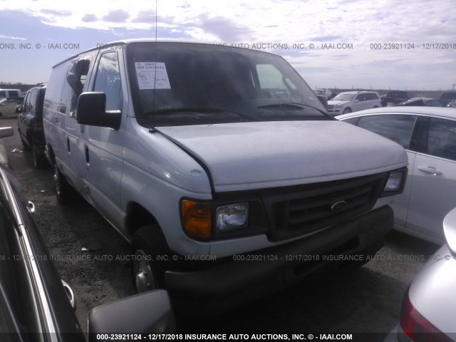 1FTNE14W97DA66190 - 2007 FORD ECONOLINE E150 VAN WHITE photo 1