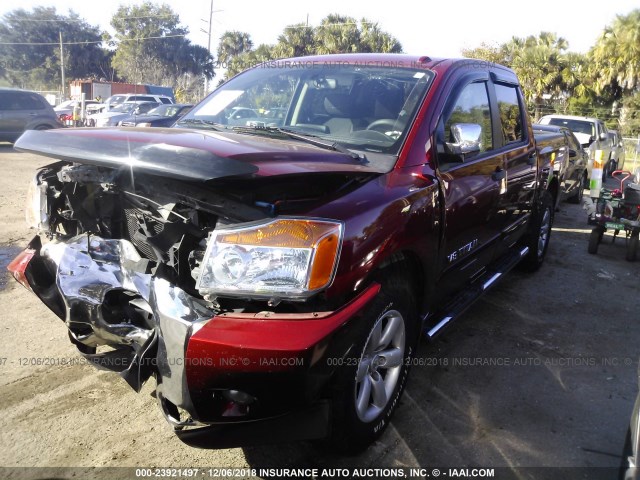 1N6BA0EDXDN310521 - 2013 NISSAN TITAN S/SV/SL/PRO-4X MAROON photo 2