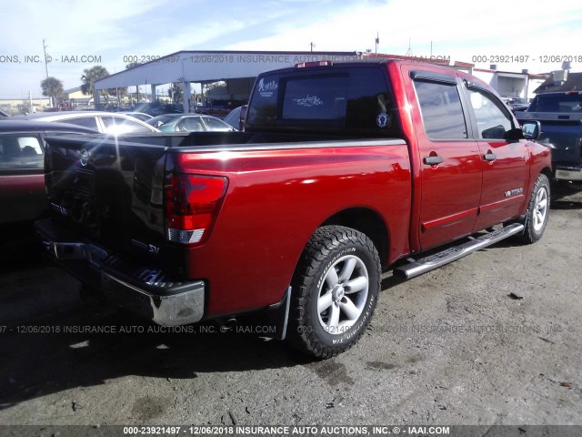 1N6BA0EDXDN310521 - 2013 NISSAN TITAN S/SV/SL/PRO-4X MAROON photo 4