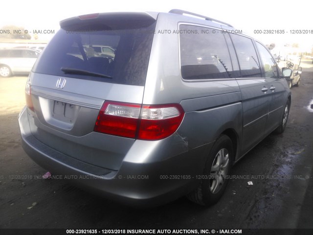 5FNRL38716B107148 - 2006 HONDA ODYSSEY EXL Light Blue photo 4