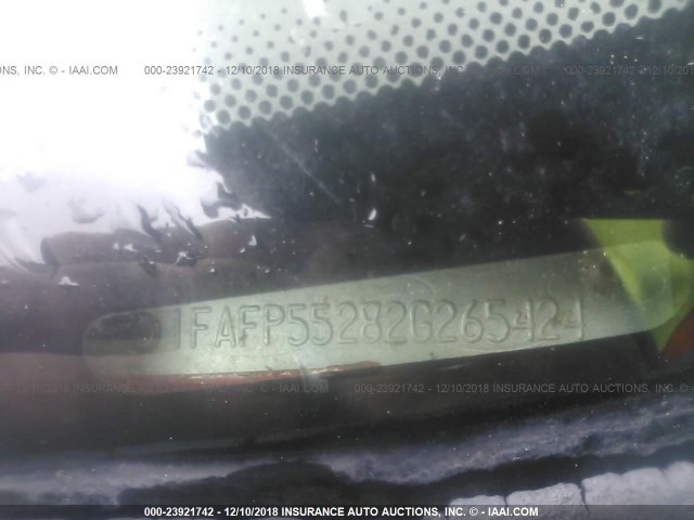 1FAFP55282G265424 - 2002 FORD TAURUS SES MAROON photo 9