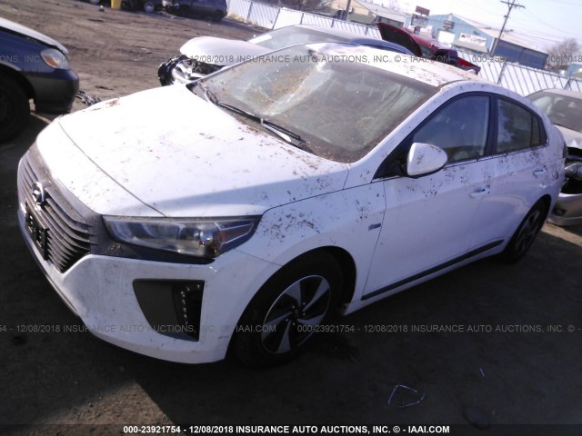 KMHC75LCXHU054062 - 2017 HYUNDAI IONIQ SEL WHITE photo 2