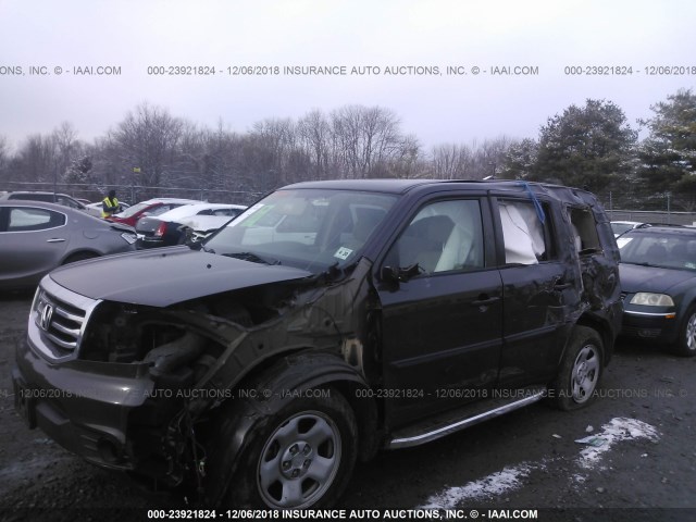 5FNYF4H29FB061789 - 2015 HONDA PILOT LX BROWN photo 6