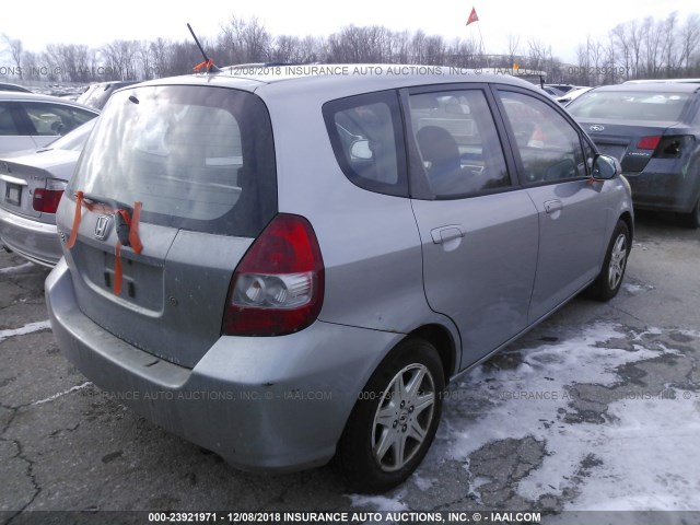 JHMGD37477S037900 - 2007 HONDA FIT SILVER photo 4