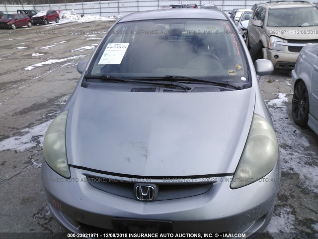 JHMGD37477S037900 - 2007 HONDA FIT SILVER photo 6