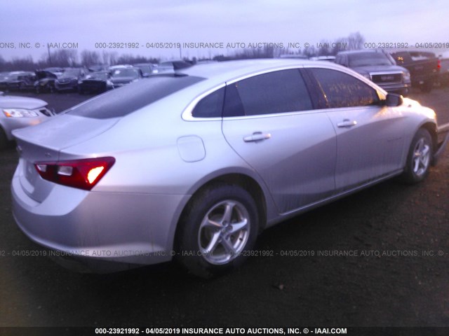 1G1ZB5ST7GF222220 - 2016 CHEVROLET MALIBU LS SILVER photo 4