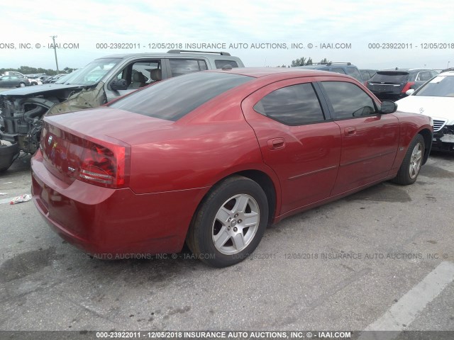 2B3KA43G86H172885 - 2006 DODGE CHARGER SE/SXT RED photo 4