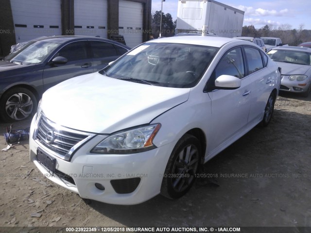 3N1AB7AP6DL763137 - 2013 NISSAN SENTRA S/SV/SR/SL WHITE photo 2