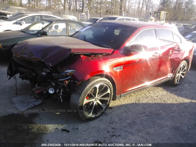 1FAHP2E82FG120882 - 2015 FORD TAURUS SEL RED photo 2