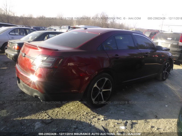 1FAHP2E82FG120882 - 2015 FORD TAURUS SEL RED photo 4