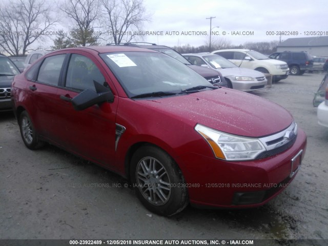 1FAHP35N98W149784 - 2008 FORD FOCUS SE/SEL/SES RED photo 1