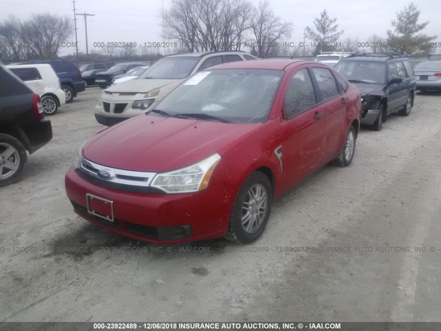 1FAHP35N98W149784 - 2008 FORD FOCUS SE/SEL/SES RED photo 2