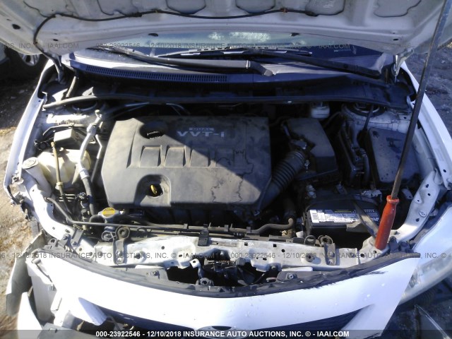 1NXBU40E89Z132604 - 2009 TOYOTA COROLLA S/LE/XLE WHITE photo 10