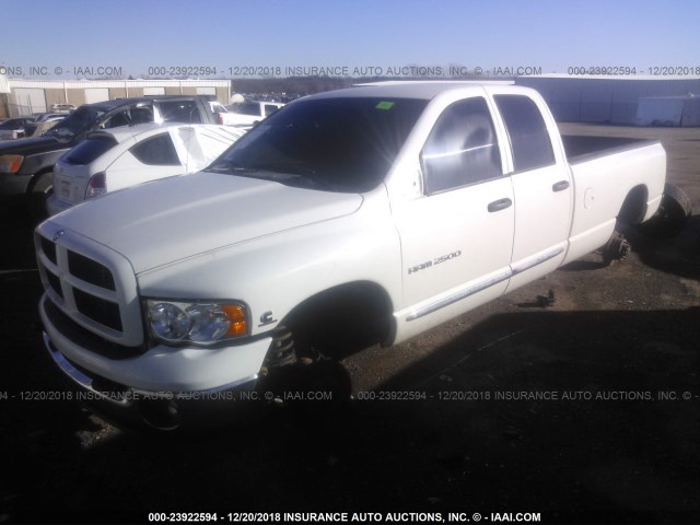 3D7KS28C25G775177 - 2005 DODGE RAM 2500 ST/SLT WHITE photo 2