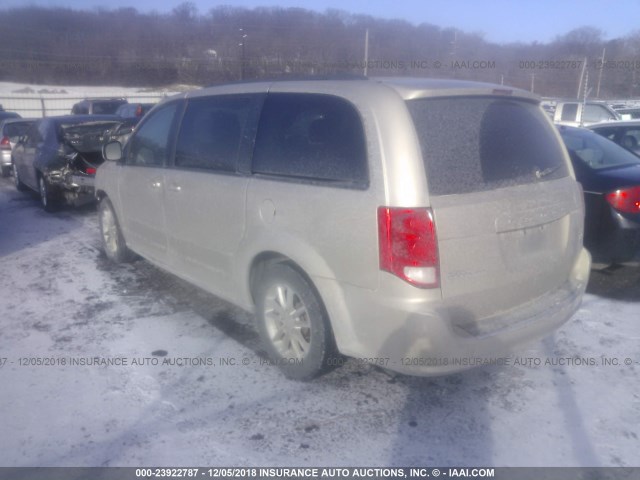 2C4RDGCG7ER391903 - 2014 DODGE GRAND CARAVAN SXT TAN photo 3