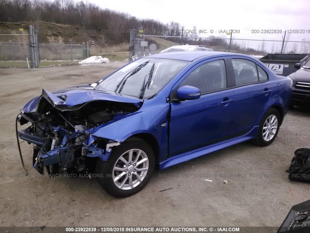 JA32U2FU0FU024785 - 2015 MITSUBISHI LANCER ES BLUE photo 2