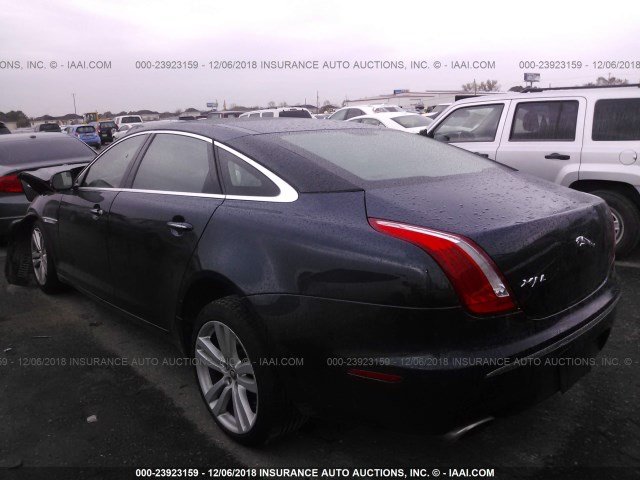 SAJWA2GB5BLV12267 - 2011 JAGUAR XJL Dark Blue photo 3