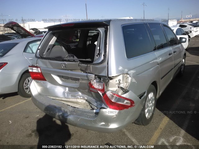 5FNRL38277B107600 - 2007 HONDA ODYSSEY LX SILVER photo 4