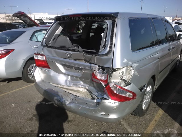 5FNRL38277B107600 - 2007 HONDA ODYSSEY LX SILVER photo 6