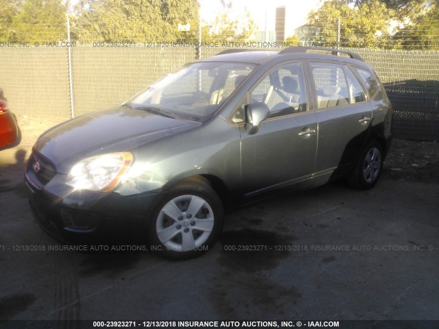 KNAFG526097251980 - 2009 KIA RONDO LX/EX GREEN photo 2