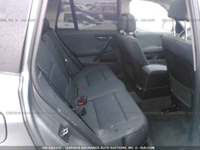 WBXPC93499WJ30560 - 2009 BMW X3 XDRIVE30I GRAY photo 8