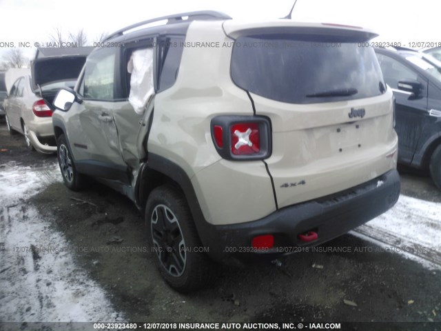 ZACCJBCT0FPB75593 - 2015 JEEP RENEGADE TRAILHAWK BEIGE photo 3