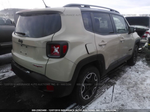 ZACCJBCT0FPB75593 - 2015 JEEP RENEGADE TRAILHAWK BEIGE photo 4