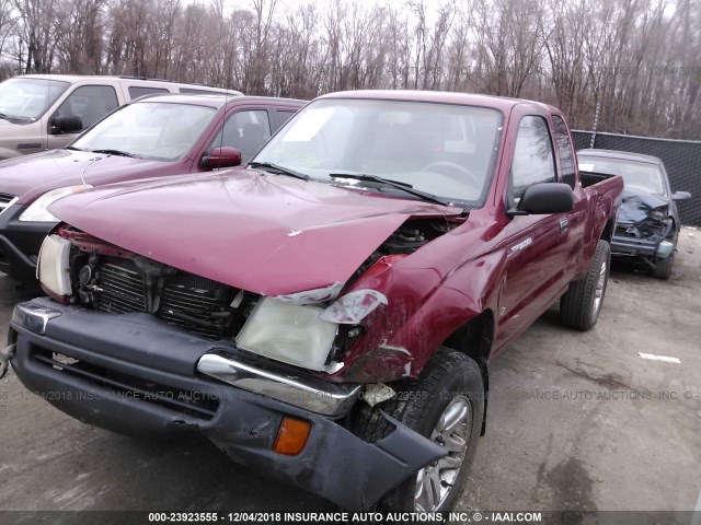 4TAWM72N3XZ528262 - 1999 TOYOTA TACOMA XTRACAB RED photo 2