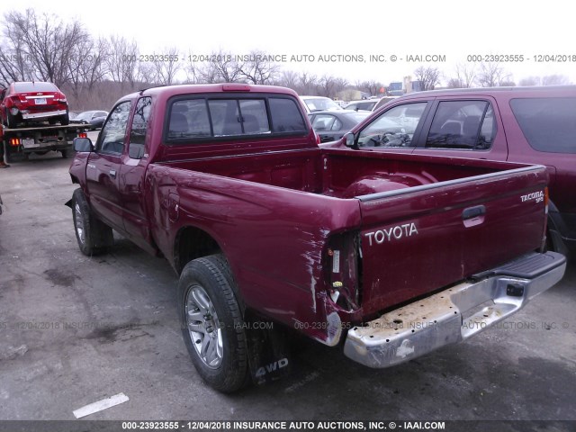 4TAWM72N3XZ528262 - 1999 TOYOTA TACOMA XTRACAB RED photo 3