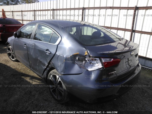 KNAFZ4A80F5387072 - 2015 KIA FORTE EX GRAY photo 3