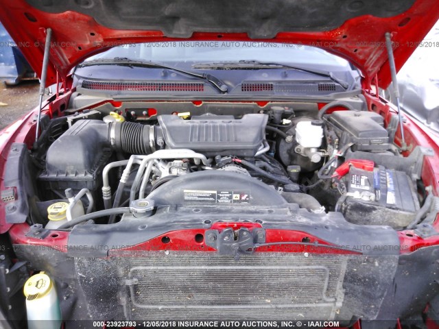 1D7HE48N78S626226 - 2008 DODGE DAKOTA QUAD SLT RED photo 10