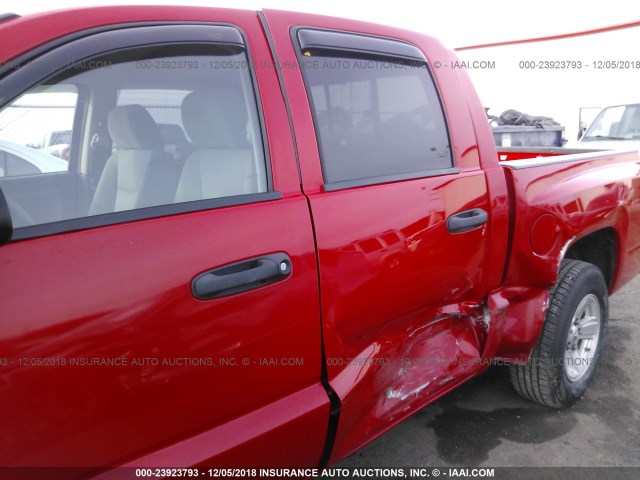 1D7HE48N78S626226 - 2008 DODGE DAKOTA QUAD SLT RED photo 6