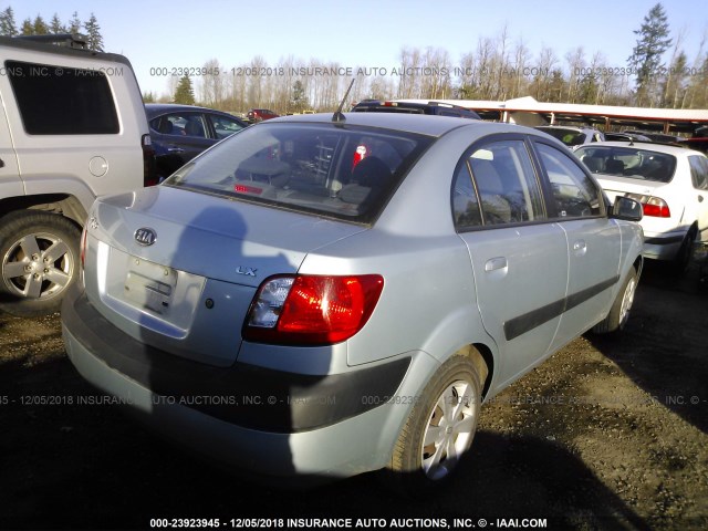 KNADE123266074927 - 2006 KIA RIO BLUE photo 4