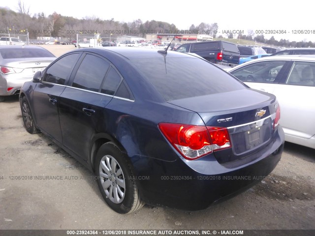 1G1PD5SH6B7168358 - 2011 CHEVROLET CRUZE LS BLUE photo 3