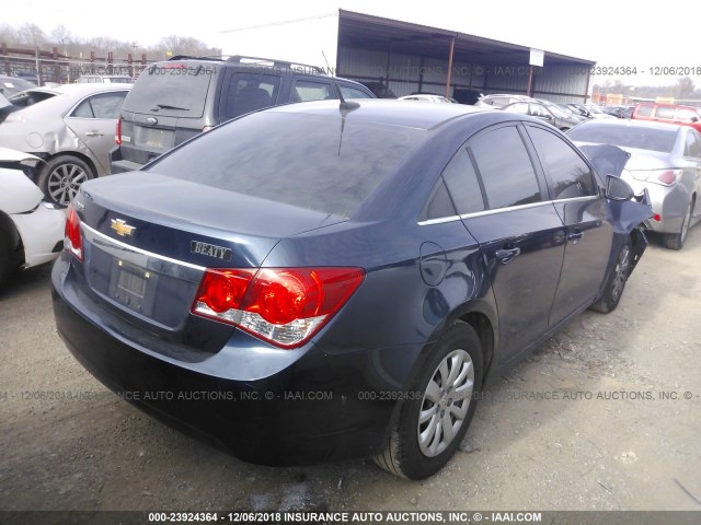 1G1PD5SH6B7168358 - 2011 CHEVROLET CRUZE LS BLUE photo 4