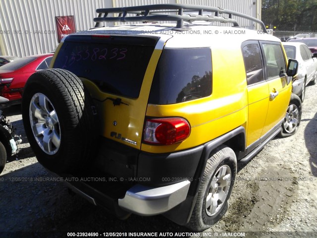 JTEZU11F370004022 - 2007 TOYOTA FJ CRUISER YELLOW photo 4