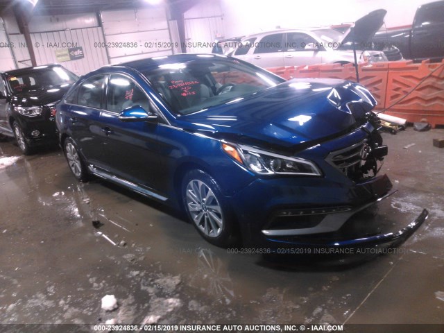 5NPE34AF5GH391621 - 2016 HYUNDAI SONATA SPORT/LIMITED BLUE photo 1