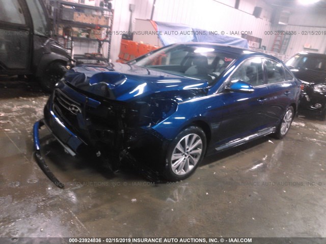 5NPE34AF5GH391621 - 2016 HYUNDAI SONATA SPORT/LIMITED BLUE photo 2