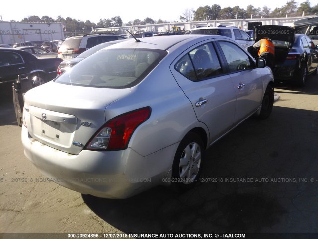 3N1CN7AP4CL918086 - 2012 NISSAN VERSA S/SV/SL SILVER photo 4