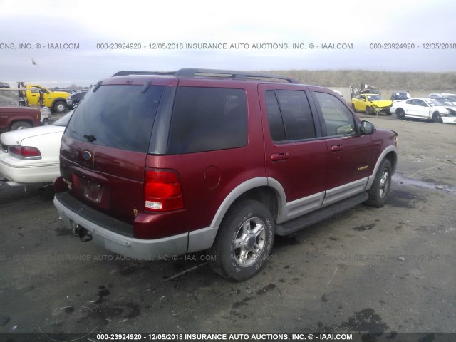 1FMDU63WX2ZB62155 - 2002 FORD EXPLORER XLT RED photo 4