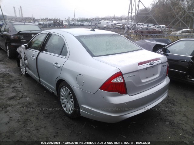 3FADP0L34AR317788 - 2010 FORD FUSION HYBRID SILVER photo 3